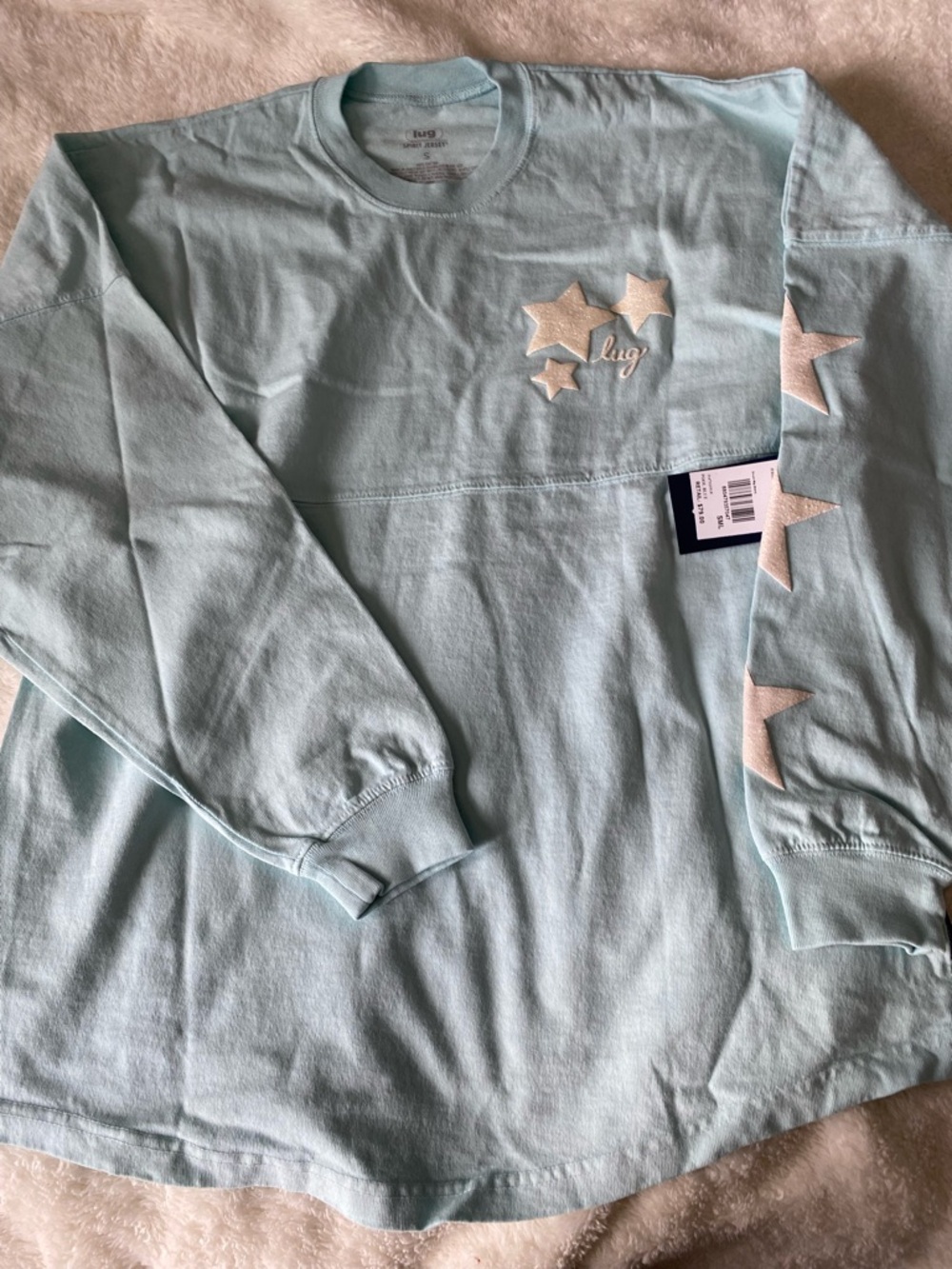 Lug Long-Sleeve Star Tee — Light Blue